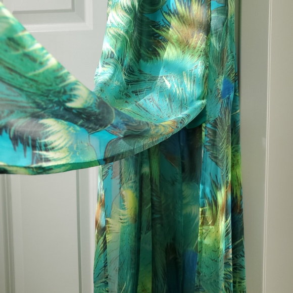 ♡SOLD♡ Luxxel Green Tropical Print Maxi Size S - Picture 8 of 16